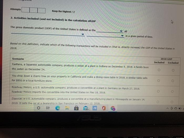 Gross domestic product worksheet answers