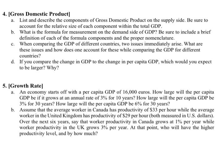 Gross domestic product worksheet answers